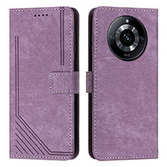 Funda de Cuero Cartera con Soporte Carcasa Y07X para Realme 11 Pro 5G Morado