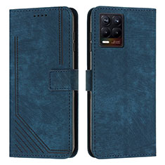 Funda de Cuero Cartera con Soporte Carcasa Y07X para Realme 8 4G Azul