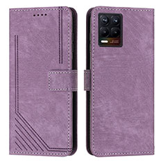 Funda de Cuero Cartera con Soporte Carcasa Y07X para Realme 8 4G Morado