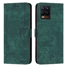 Funda de Cuero Cartera con Soporte Carcasa Y07X para Realme 8 4G Verde