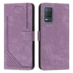 Funda de Cuero Cartera con Soporte Carcasa Y07X para Realme 8s 5G Morado