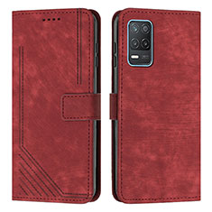 Funda de Cuero Cartera con Soporte Carcasa Y07X para Realme 8s 5G Rojo