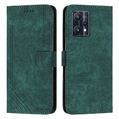 Funda de Cuero Cartera con Soporte Carcasa Y07X para Realme 9 4G Verde