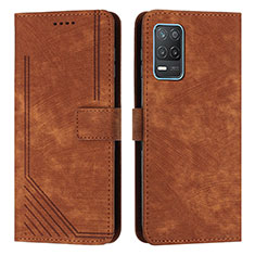 Funda de Cuero Cartera con Soporte Carcasa Y07X para Realme 9 5G India Marron