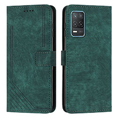 Funda de Cuero Cartera con Soporte Carcasa Y07X para Realme 9 5G India Verde