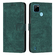 Funda de Cuero Cartera con Soporte Carcasa Y07X para Realme C21Y Verde