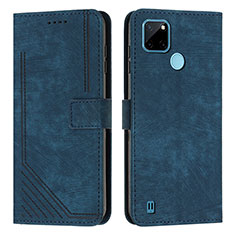 Funda de Cuero Cartera con Soporte Carcasa Y07X para Realme C25Y India Azul