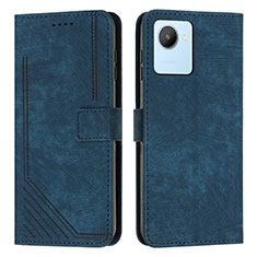 Funda de Cuero Cartera con Soporte Carcasa Y07X para Realme C30 Azul