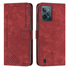 Funda de Cuero Cartera con Soporte Carcasa Y07X para Realme C31 Rojo