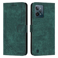 Funda de Cuero Cartera con Soporte Carcasa Y07X para Realme C31 Verde