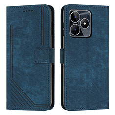 Funda de Cuero Cartera con Soporte Carcasa Y07X para Realme C53 Azul