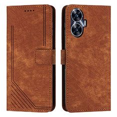 Funda de Cuero Cartera con Soporte Carcasa Y07X para Realme C55 Marron