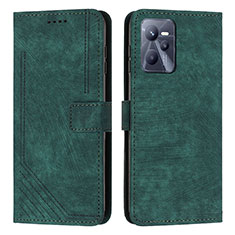 Funda de Cuero Cartera con Soporte Carcasa Y07X para Realme Narzo 50A Prime Verde