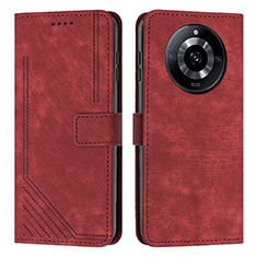 Funda de Cuero Cartera con Soporte Carcasa Y07X para Realme Narzo 60 5G Rojo