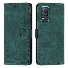 Funda de Cuero Cartera con Soporte Carcasa Y07X para Realme Q3i 5G Verde