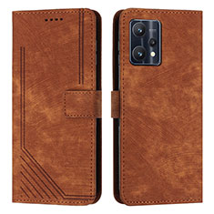 Funda de Cuero Cartera con Soporte Carcasa Y07X para Realme Q5 5G Marron