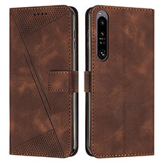 Funda de Cuero Cartera con Soporte Carcasa Y07X para Sony Xperia 1 IV Marron