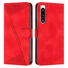 Funda de Cuero Cartera con Soporte Carcasa Y07X para Sony Xperia 5 IV Rojo