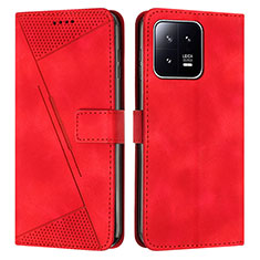 Funda de Cuero Cartera con Soporte Carcasa Y07X para Xiaomi Mi 13 5G Rojo