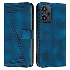 Funda de Cuero Cartera con Soporte Carcasa Y07X para Xiaomi Poco F5 5G Azul