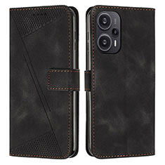 Funda de Cuero Cartera con Soporte Carcasa Y07X para Xiaomi Poco F5 5G Negro