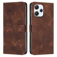 Funda de Cuero Cartera con Soporte Carcasa Y07X para Xiaomi Redmi 12 4G Marron