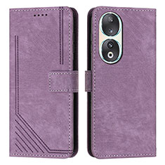 Funda de Cuero Cartera con Soporte Carcasa Y08X para Huawei Honor 90 5G Morado