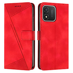 Funda de Cuero Cartera con Soporte Carcasa Y08X para Huawei Honor X5 Rojo