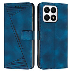 Funda de Cuero Cartera con Soporte Carcasa Y08X para Huawei Honor X8a 4G Azul