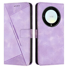 Funda de Cuero Cartera con Soporte Carcasa Y08X para Huawei Honor X9a 5G Morado