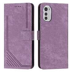 Funda de Cuero Cartera con Soporte Carcasa Y08X para Motorola Moto E32s Morado