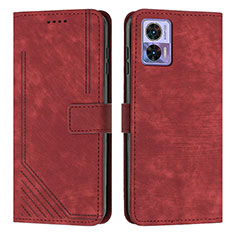 Funda de Cuero Cartera con Soporte Carcasa Y08X para Motorola Moto Edge 30 Lite 5G Rojo