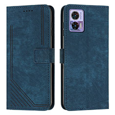 Funda de Cuero Cartera con Soporte Carcasa Y08X para Motorola Moto Edge 30 Neo 5G Azul