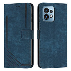 Funda de Cuero Cartera con Soporte Carcasa Y08X para Motorola Moto Edge Plus (2023) 5G Azul