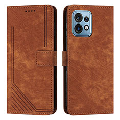 Funda de Cuero Cartera con Soporte Carcasa Y08X para Motorola Moto Edge Plus (2023) 5G Marron