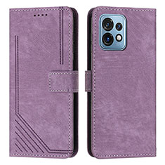 Funda de Cuero Cartera con Soporte Carcasa Y08X para Motorola Moto Edge Plus (2023) 5G Morado