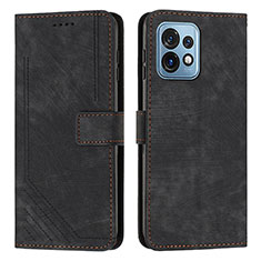 Funda de Cuero Cartera con Soporte Carcasa Y08X para Motorola Moto Edge Plus (2023) 5G Negro