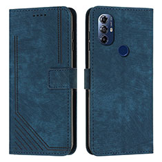 Funda de Cuero Cartera con Soporte Carcasa Y08X para Motorola Moto G Play (2023) Azul