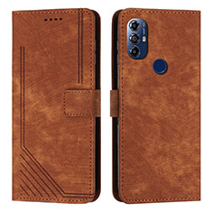 Funda de Cuero Cartera con Soporte Carcasa Y08X para Motorola Moto G Play (2023) Marron