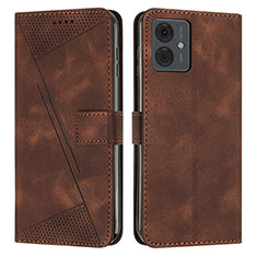 Funda de Cuero Cartera con Soporte Carcasa Y08X para Motorola Moto G14 Marron