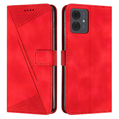 Funda de Cuero Cartera con Soporte Carcasa Y08X para Motorola Moto G14 Rojo