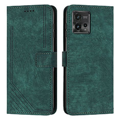 Funda de Cuero Cartera con Soporte Carcasa Y08X para Motorola Moto G72 Verde