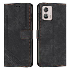 Funda de Cuero Cartera con Soporte Carcasa Y08X para Motorola Moto G73 5G Negro