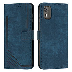 Funda de Cuero Cartera con Soporte Carcasa Y08X para Nokia C02 Azul