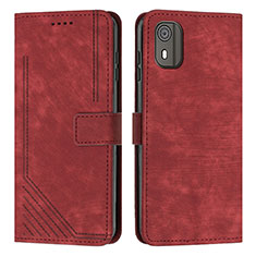 Funda de Cuero Cartera con Soporte Carcasa Y08X para Nokia C02 Rojo