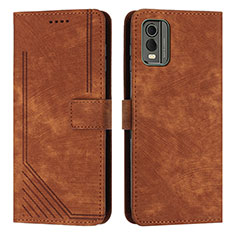 Funda de Cuero Cartera con Soporte Carcasa Y08X para Nokia C210 Marron