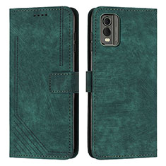 Funda de Cuero Cartera con Soporte Carcasa Y08X para Nokia C210 Verde