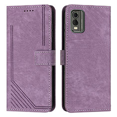 Funda de Cuero Cartera con Soporte Carcasa Y08X para Nokia C32 Morado