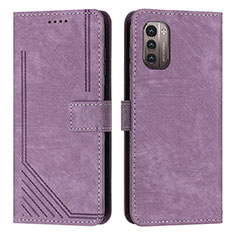 Funda de Cuero Cartera con Soporte Carcasa Y08X para Nokia G11 Morado