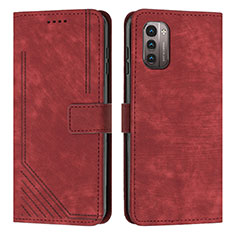 Funda de Cuero Cartera con Soporte Carcasa Y08X para Nokia G11 Rojo